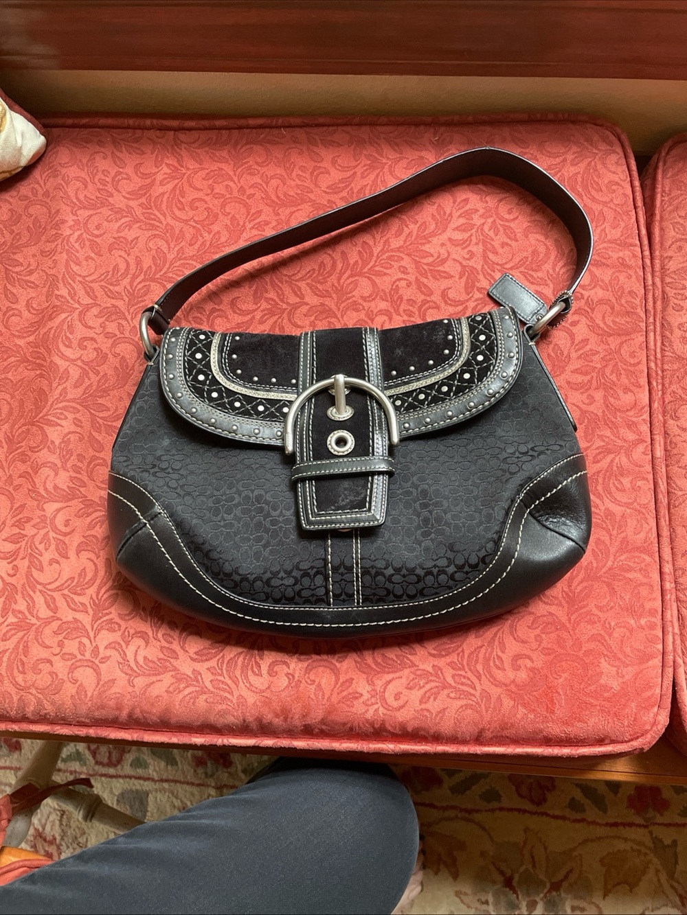 Coach SoHo Black leather and suede bag